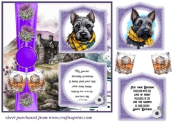 2 Panel Scottish terrier with scarf card front 6
