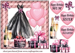 Mum,Daughter,Sister Birthday fashion card front