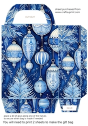 Blue Christmas themed gift bag 1