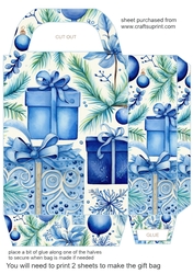 Blue Christmas themed gift bag 6