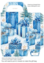 Blue Christmas themed gift bag 10