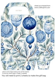 Blue Christmas themed gift bag 13