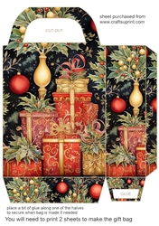 Gold Christmas themed gift bag 11