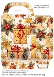 Gold Christmas themed gift bag 18