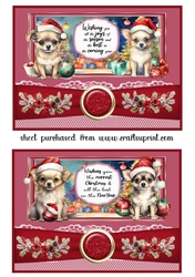 2 Red 5x7 Christmas pups card fronts D