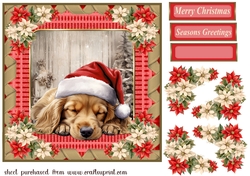 Sleeping Christmas pup card front 5