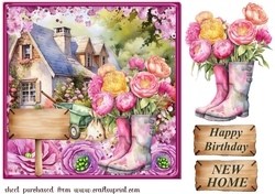 Floral Birthday/New Home card front