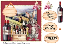 Wine bunny card front 3