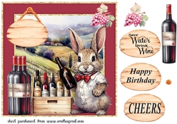 Wine bunny card front 4