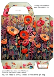 Embroidered poppies gift bag 2