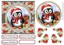 Faux Cross stitch Christmas card front 2