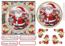 Faux Cross stitch Christmas card front 8