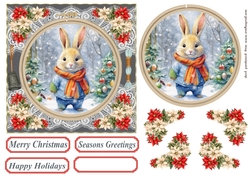 Faux Cross stitch Christmas card front 13