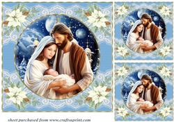 3 Christmas nativity card fronts/toppers 1