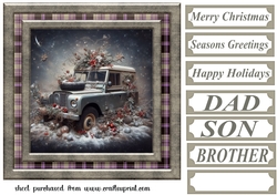 Christmas Land Rover card front 4
