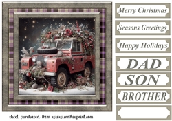 Christmas Land Rover card front 14