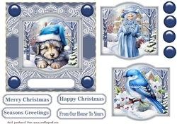 Blue Christmas card front