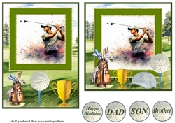 5x7 and 6x6 aprox Golfer card front 2
