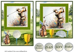 5x7 and 6x6 aprox Golfer card front 5