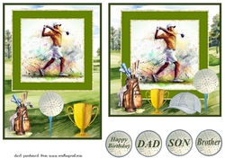 5x7 and 6x6 aprox Golfer card front 7