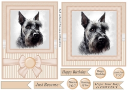 Peach 5x7 and 6x6 aprox Scottish terrier card fronts 10