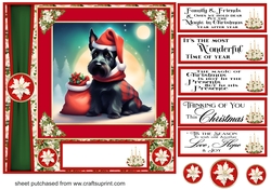 Holly and berries Christmas Scottish terrier card front 4