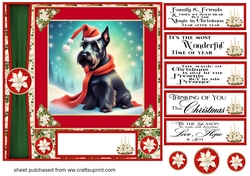 Holly and berries Christmas Scottish terrier card front 10