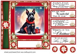 Holly and berries Christmas Scottish terrier card front 12