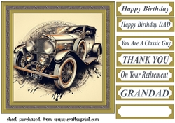 Framed vintage car card front 10