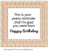 Peach floral birthday insert 4