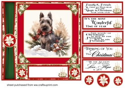 Red and green Christmas Scottie card front 4