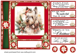 Red and green Christmas Scottie card front 7