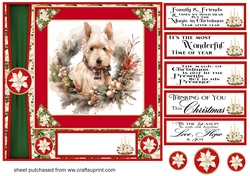 Red and green Christmas Scottie card front 8