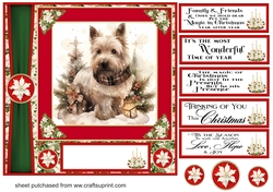 Red and green Christmas Scottie card front 9