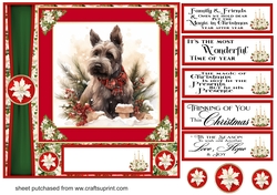 Red and green Christmas Scottie card front 10