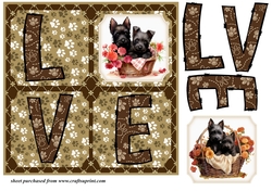 LOVE Scottish terrier card front N1