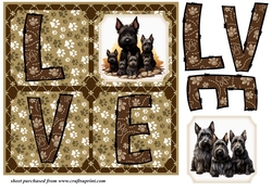 LOVE Scottish terrier card front N5