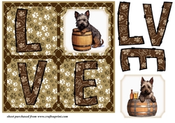 LOVE Scottish terrier card front N6