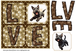 LOVE Scottish terrier card front N8