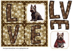 LOVE Scottish terrier card front N9