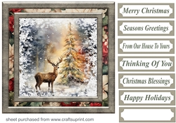 Snowflake reindeer card front 4