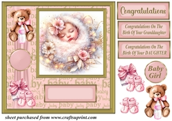 New Baby girl card front 7