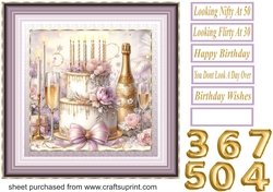 Lilac Birthday cake card front 8