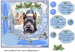 Winter scene pup card front 5