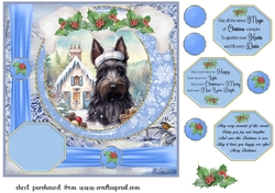 Winter scene pup card front 7