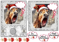 5x7 and 6x6 (aprox) Christmas horse card fronts