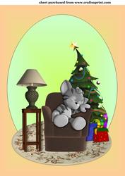 Kitty in Chair Christmas Topper