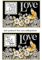 2 Lace Love butterfly card fronts (aprox 5x7)