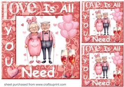 3 All you need is love card fronts/toppers 1