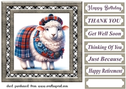 Tartan sheep card front 8